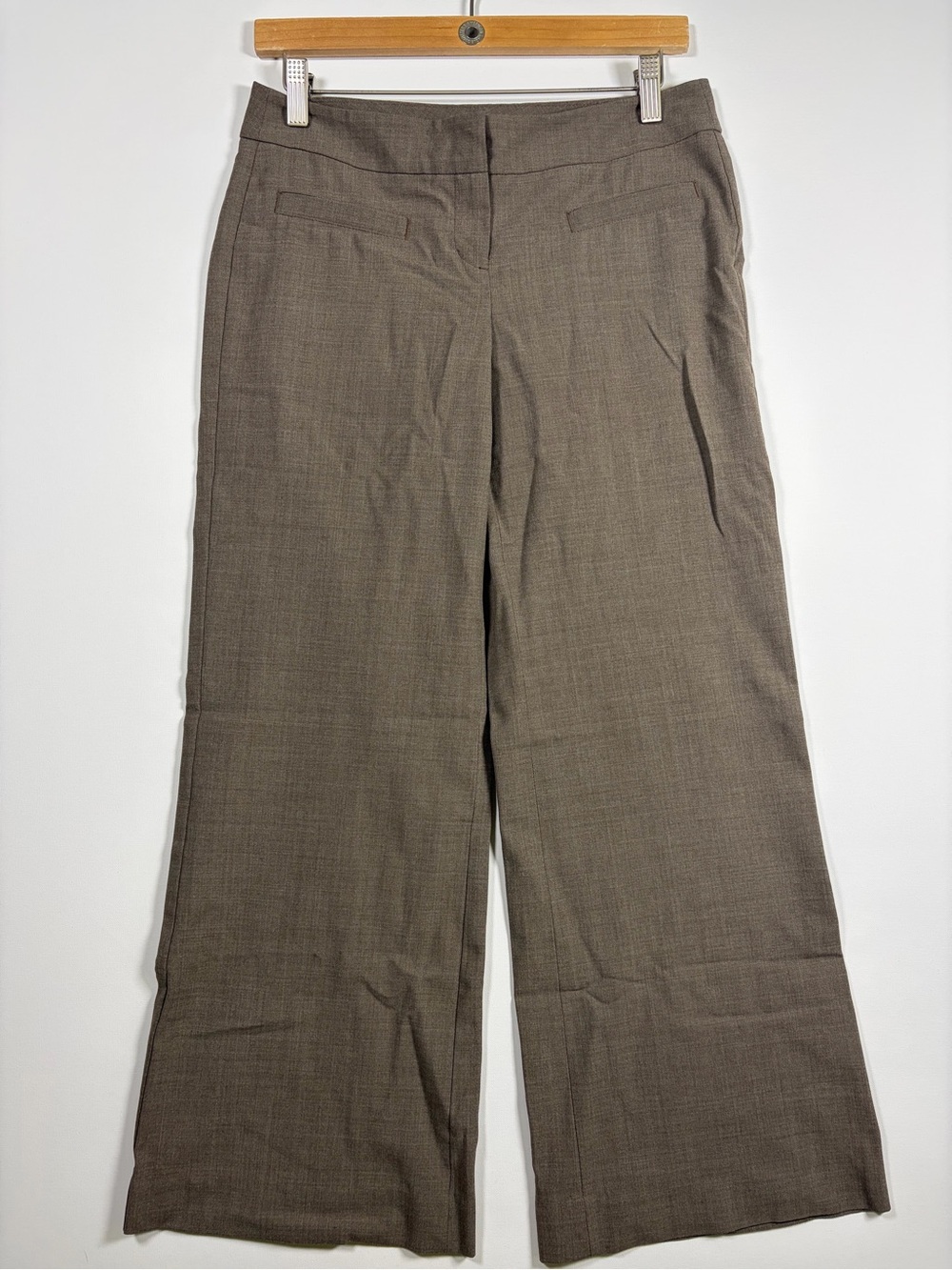 Express Wide-Leg Dress Pants in Taupe Brown
